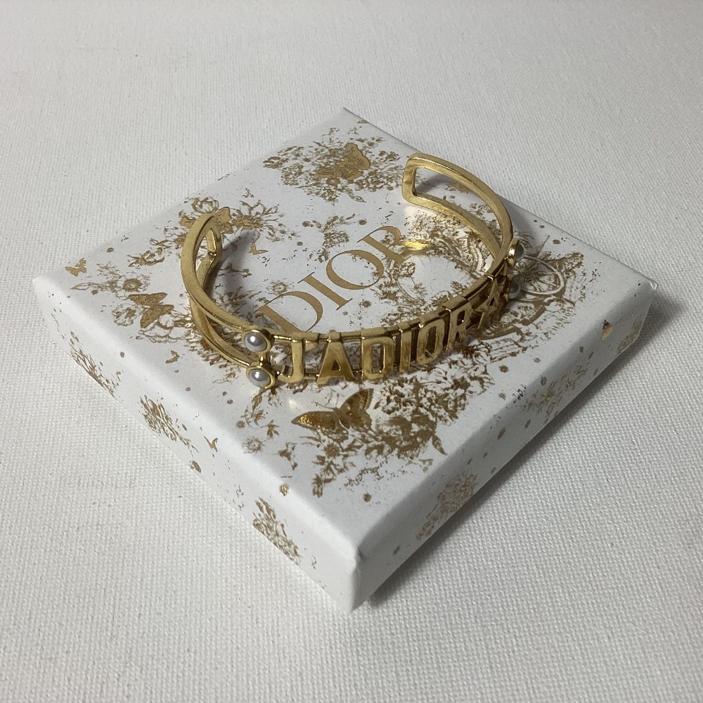Dior Gold Bracelet with Pearl Accents